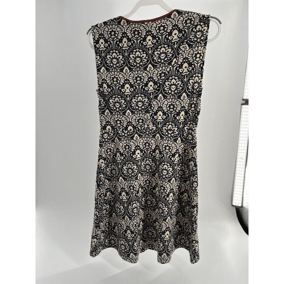 THML Sleeveless Pullover Knit Dress Size Medium Navy Faux Leather Trim - Picture 3 of 8